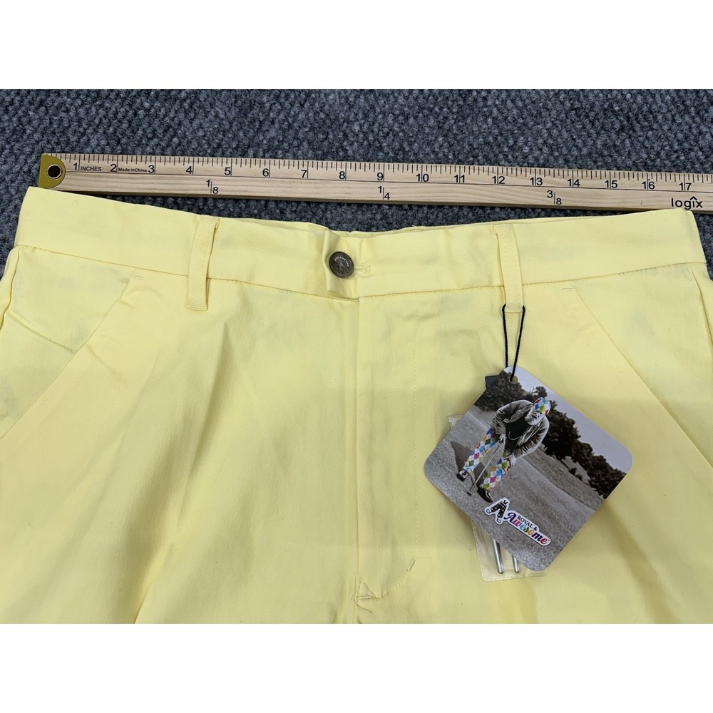 Royal and Awesome Men's 34x30 Golf Pants Trousers Pastel Yellow Stretch - New - Picture 9 of 12